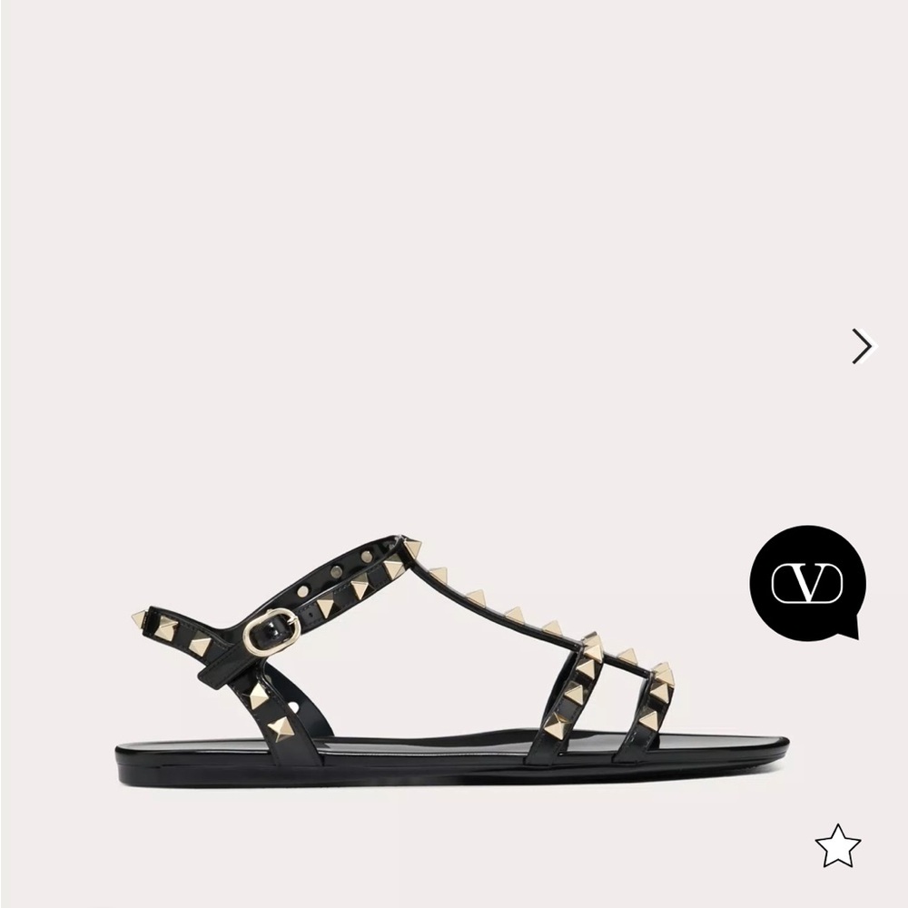 Valentino Rockstud Flat Rubber Sandals